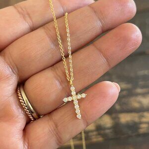 Neiman Marcus 14K Gold Plated Faith Cross Necklace